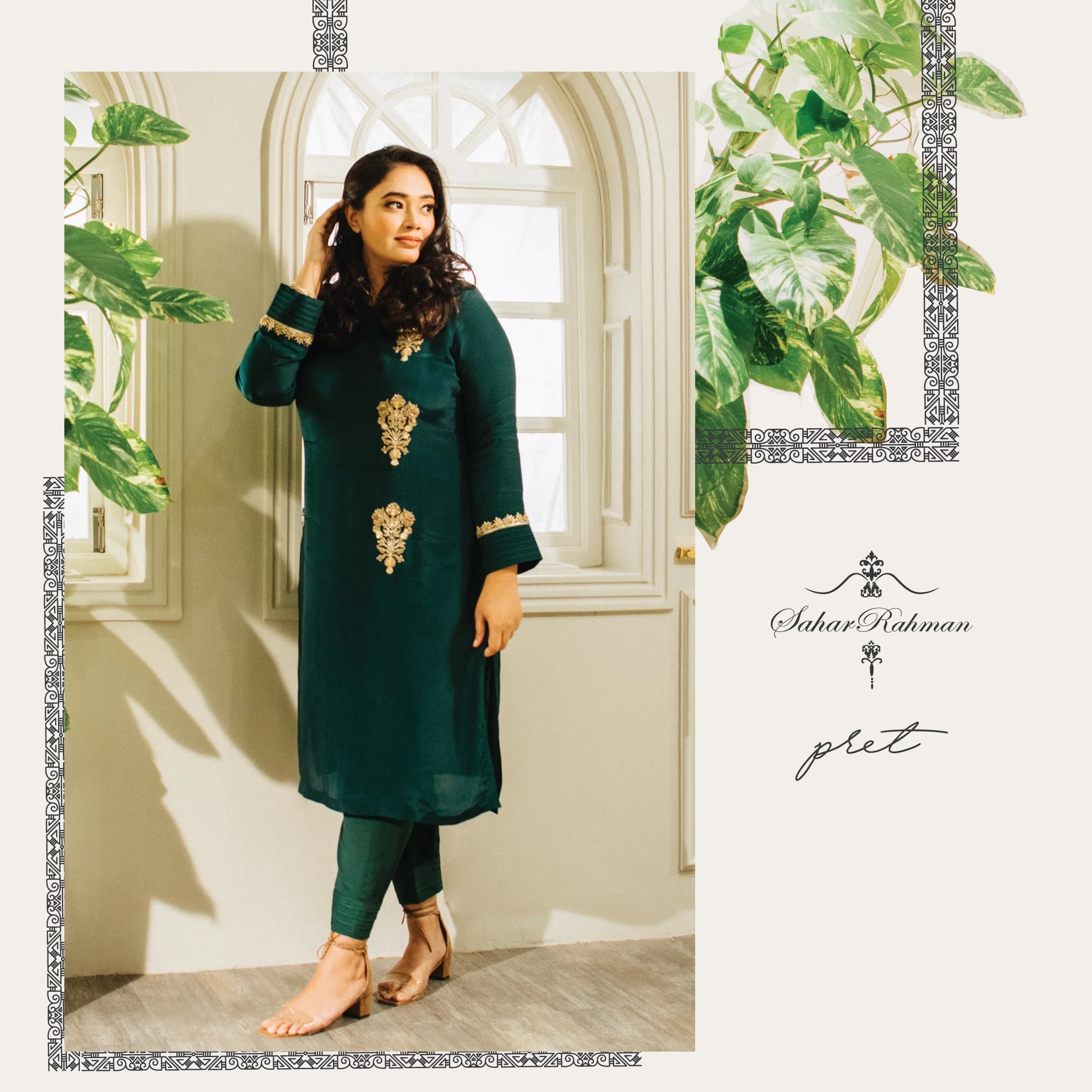 Jewel Tone Raw Silk Emerald Kurti